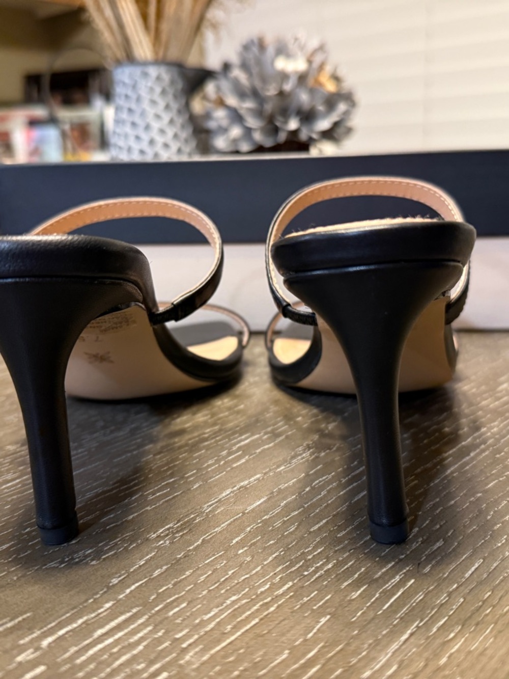 BCBGMaxAzria Black Minimal Strappy Square-Toe Mules - Picture 6 of 7